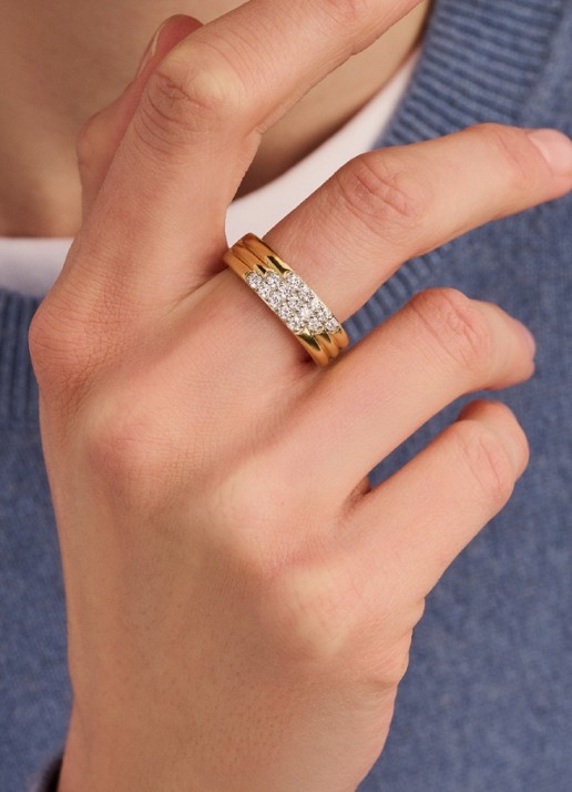 TI SENTO - Milano Ring 12411ZY - voorkant 5 goud