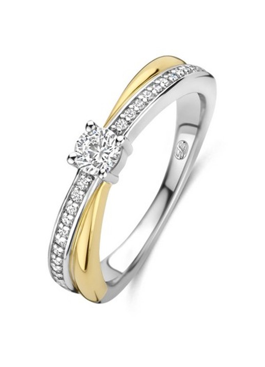TI SENTO - Milano Ring met zirkonia 12374ZY - voorkant zilver