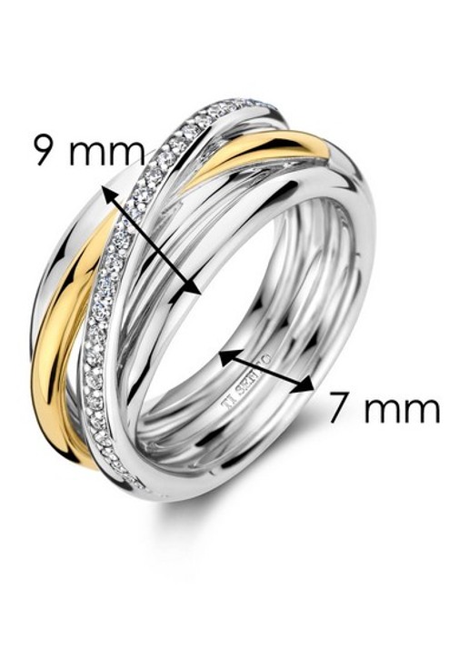 TI SENTO - Milano Ring van zilver 12318ZY - detail zilver