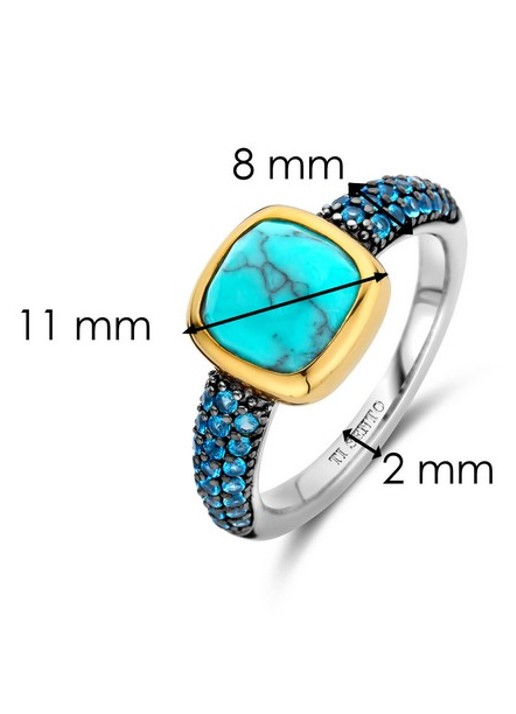 TI SENTO - Milano Ring verguld 12331TQ - detail 4 blauw
