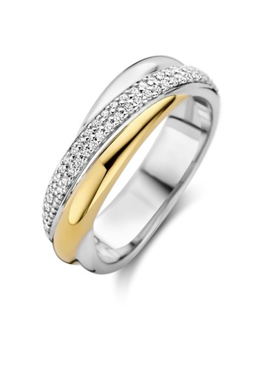 TI SENTO - Milano Ring verguld 12343ZY - voorkant zilver