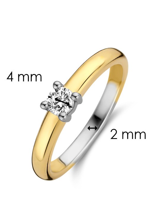 TI SENTO - Milano Ring verguld met zirkonia 12212ZY - detail 4 goud