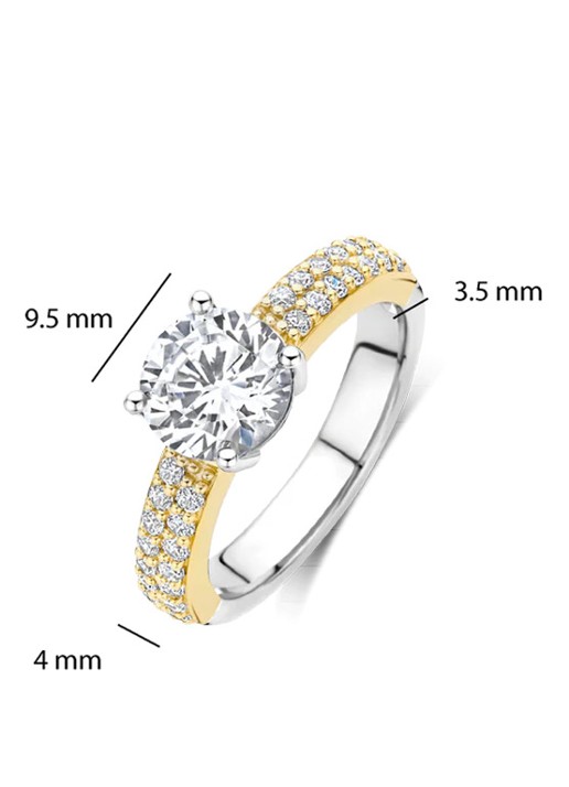 TI SENTO - Milano Ring verguld met zirkonia 1737ZY - detail 4 goud