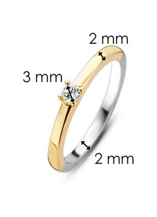 TI SENTO - Milano Ring verguld met zirkonia 1871ZY - detail 5 goud
