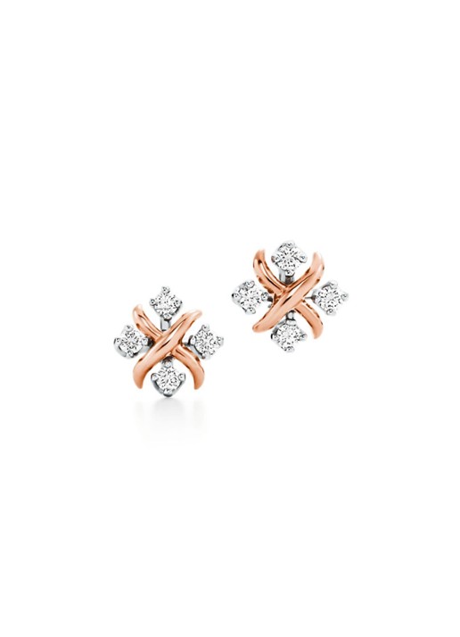 Tiffany & Co. 16 Stone oorstekers van 18 karaat roségoud met diamant 63418 - voorkant 2 undefined