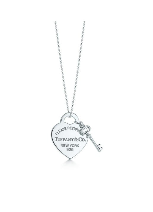 Tiffany & Co. Heart Tag Key Medium ketting van sterling zilver 58407