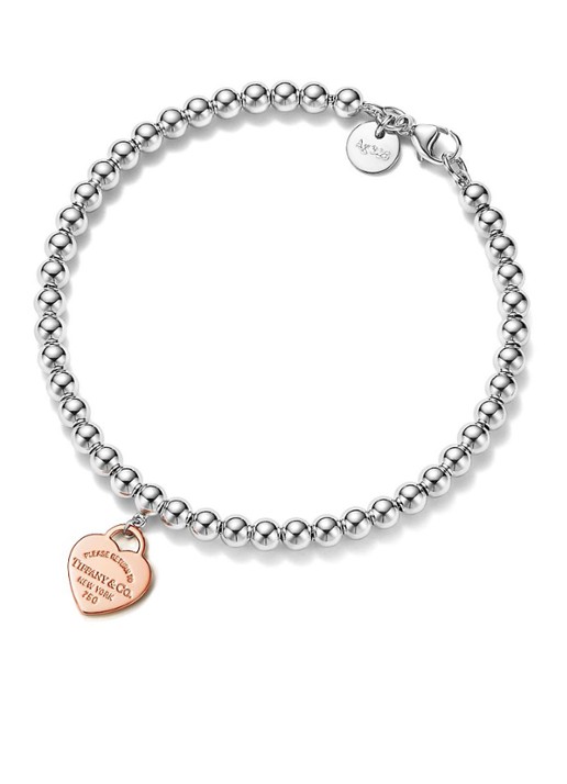 Tiffany & Co. Heart Tag kralenarmband van sterling zilver en roségoud 18727 - voorkant 3 undefined