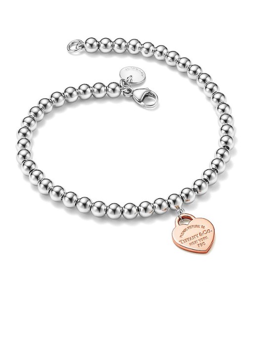 Tiffany & Co. Heart Tag kralenarmband van sterling zilver en roségoud 18727 - voorkant 4 undefined