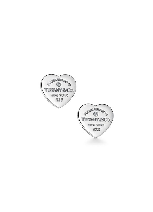 Tiffany & Co. Heart Tag Mini oorknopjes van sterling zilver met diamant 35749 - voorkant 4 undefined