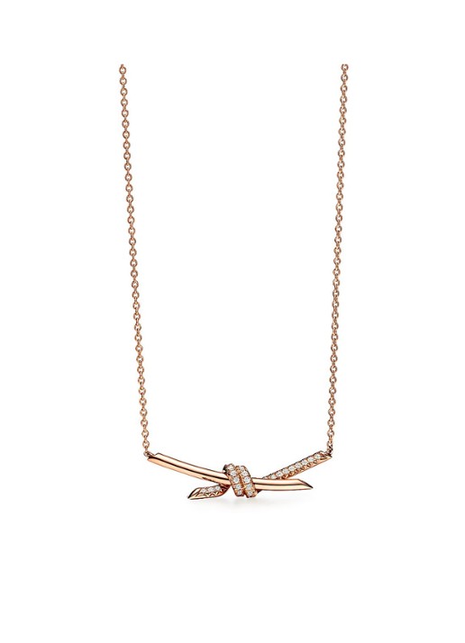 Tiffany & Co. Ketting van 18 karaat roségoud met diamant en hanger 10618