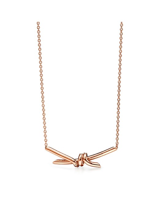Tiffany & Co. Ketting van 18 karaat roségoud met diamant en hanger 10618 - voorkant 2 undefined