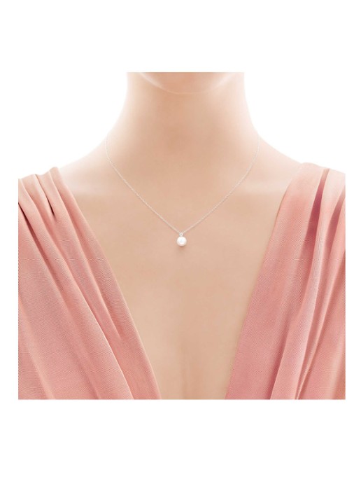 Tiffany & Co. Ketting van 18 karaat witgoud met parel en diamant 44787 - detail undefined