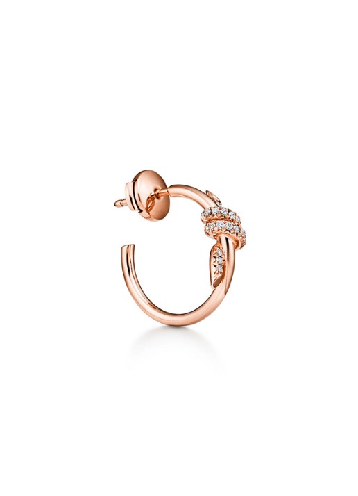Tiffany & Co. Knot oorringen van 18 karaat roségoud met diamant 84883 - voorkant 3 undefined