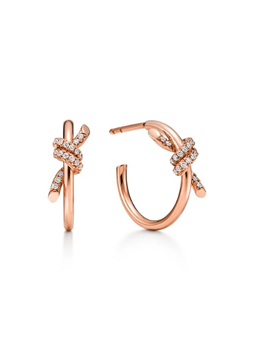 Tiffany & Co. Knot oorringen van 18 karaat roségoud met diamant 84883 - voorkant 4 undefined