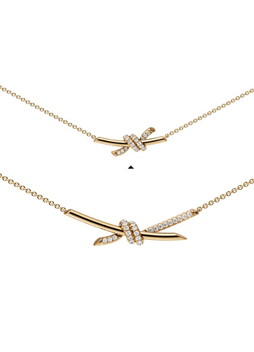 Tiffany & Co. Knot Small ketting van 18 karaat geelgoud met diamant 84882 - detail 3 undefined