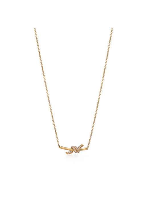 Tiffany & Co. Knot Small ketting van 18 karaat geelgoud met diamant 84882