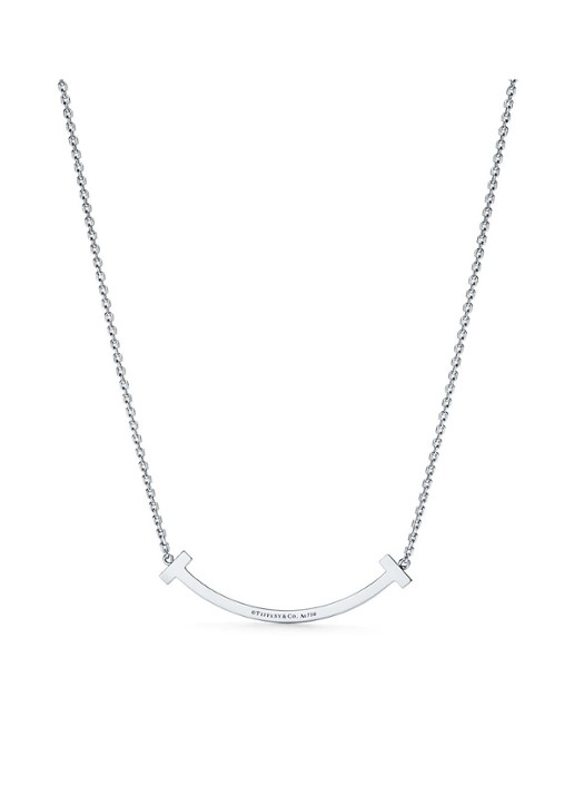 Tiffany & Co. Medium Smile ketting van 18 karaat witgoud met diamant en hanger 64242 - voorkant 2 undefined