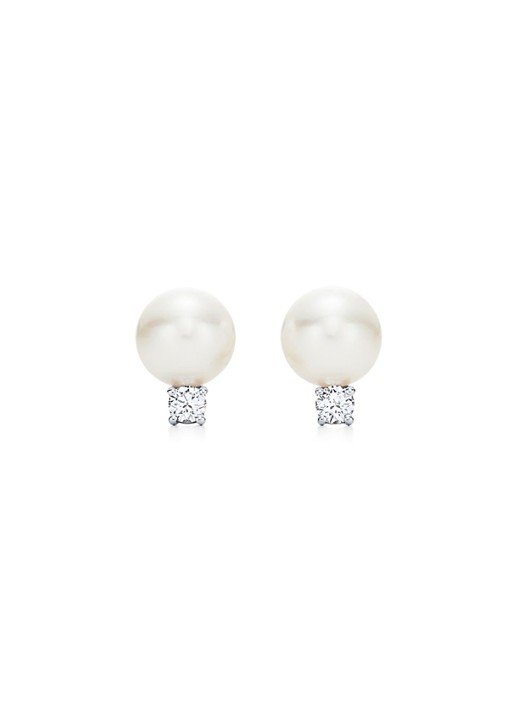 Tiffany & Co. Oorknopjes van witgoud met parel en diamant 44786 - voorkant 3 undefined