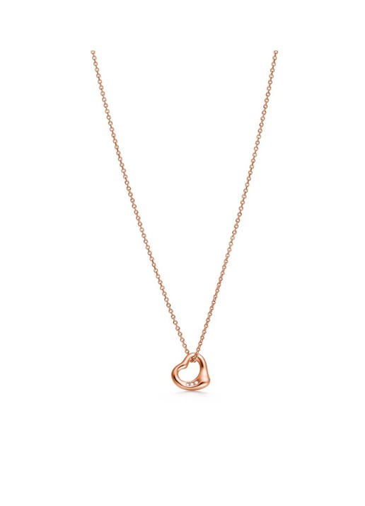 Tiffany & Co. Open Heart ketting van 18 karaat roségoud met diamant, 11 mm 70610 - voorkant 3 undefined
