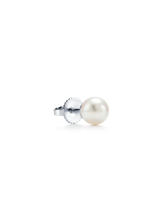 Tiffany & Co. Parel oorbellen van 18 karaat witgoud, 6-6.5 mm 41229 - voorkant 2 undefined