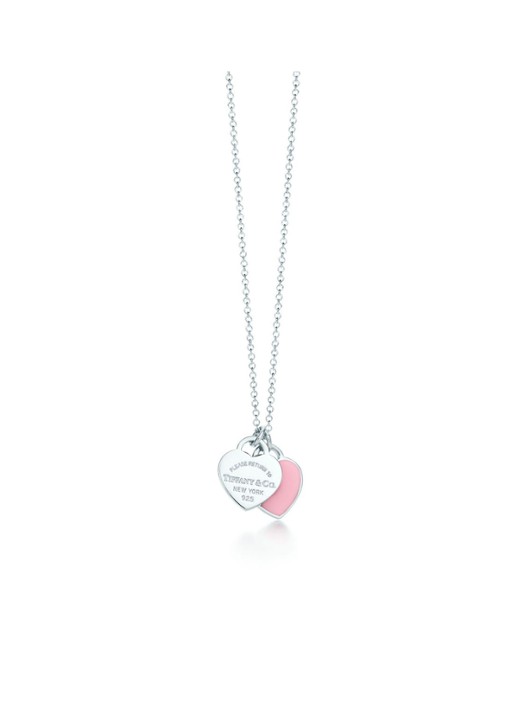 Tiffany & Co. Pink Double Heart Tag Mini ketting van sterling zilver 63802 - voorkant 3 undefined