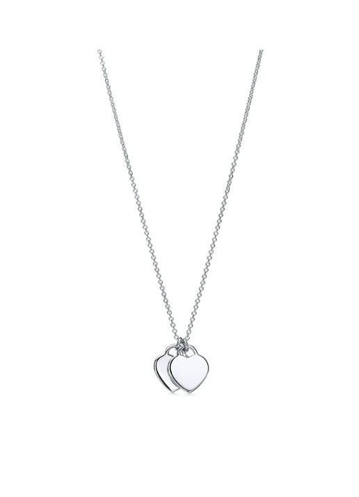 Tiffany & Co. Pink Double Heart Tag Mini ketting van sterling zilver 63802 - voorkant 4 undefined
