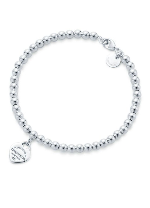 Tiffany & Co. Pink Heart Tag Bead kralenarmband van sterling zilver, 4 mm 67427 - voorkant 5 undefined