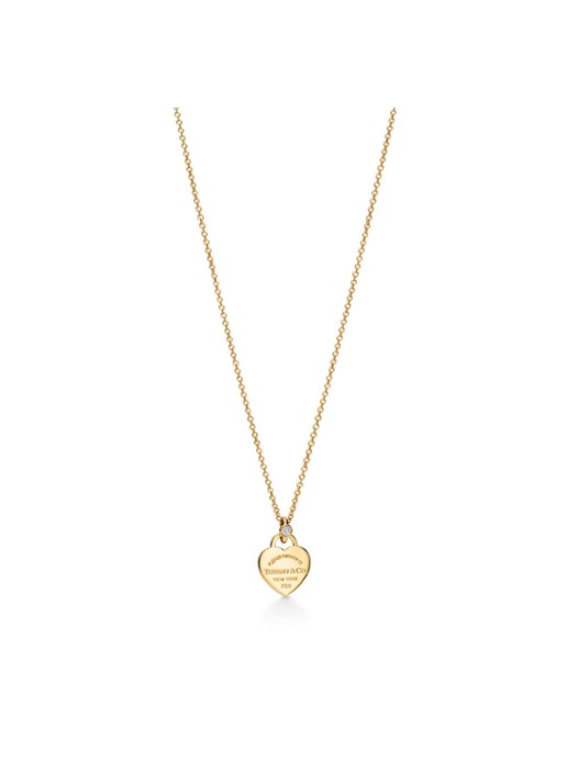 Tiffany & Co. Return to Tiffany™ Mini Heart Tag ketting van 18 karaat geelgoud met diamant 84380 - voorkant 6 undefined