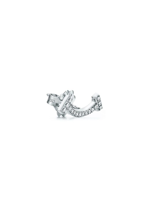 Tiffany & Co. Smile oorknopjes van 18 karaat witgoud met diamant 74010 - voorkant 4 undefined