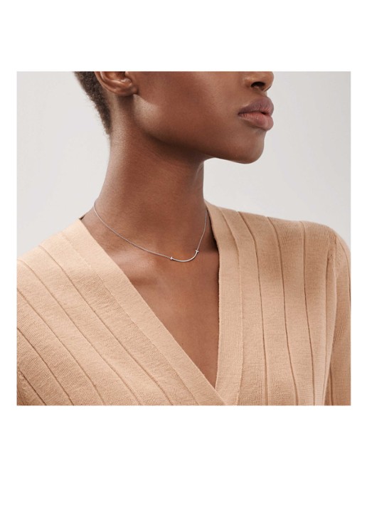 Tiffany & Co. Smile Small ketting van 18 karaat witgoud met diamant en hanger  71285 - detail undefined