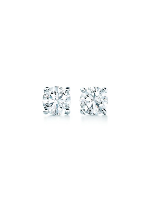 Tiffany & Co. Solitaire oorknopjes van platina met diamant 68337 - voorkant 3 undefined