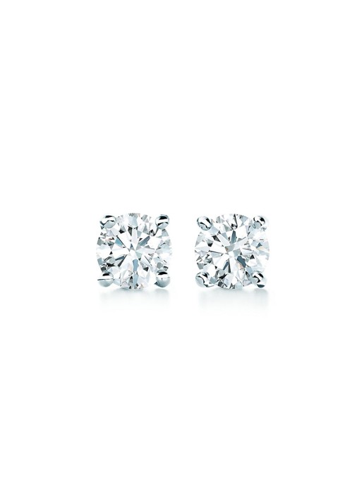 Tiffany & Co. Solitaire oorknopjes van platina met diamant 68338 - voorkant 3 undefined
