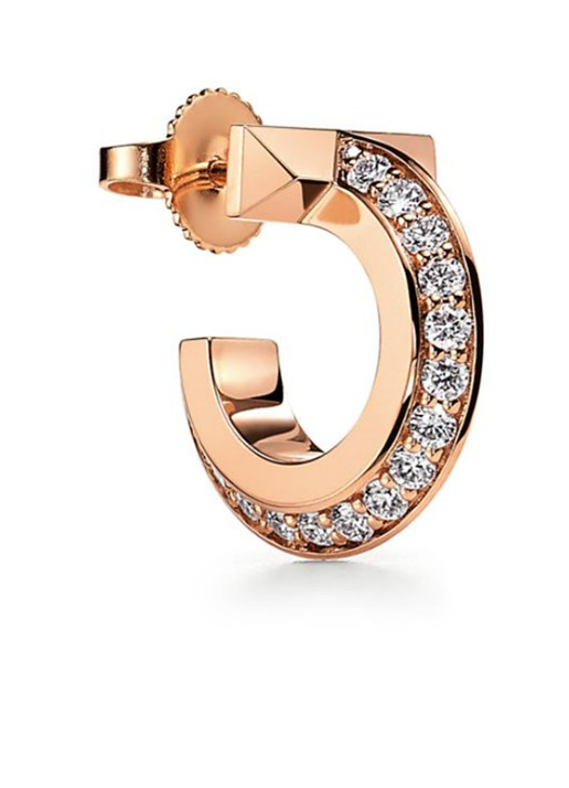 Tiffany & Co. T1 oorbellen van 18 karaat roségoud met diamant 28693 - voorkant 5 undefined
