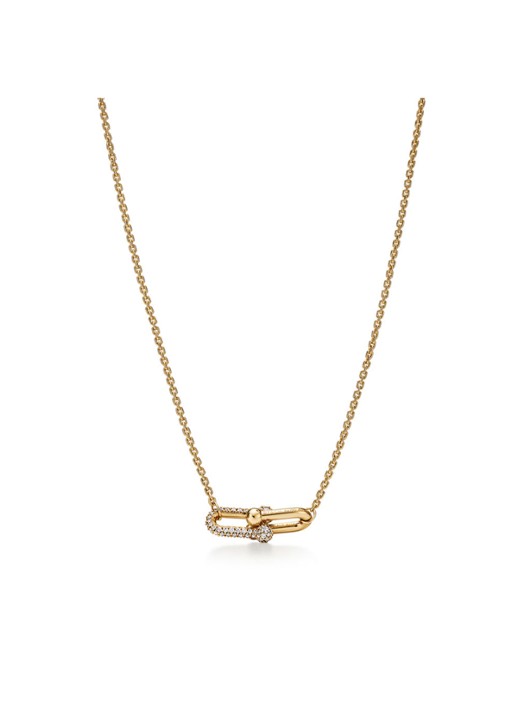 Tiffany & Co. Tiffany HardWear Double Link ketting van 18 karaat geelgoud met diamant 84802