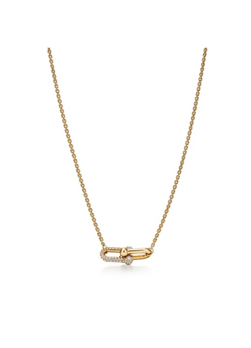 Tiffany & Co. Tiffany HardWear Double Link ketting van 18 karaat geelgoud met diamant 84802 - voorkant 2 undefined