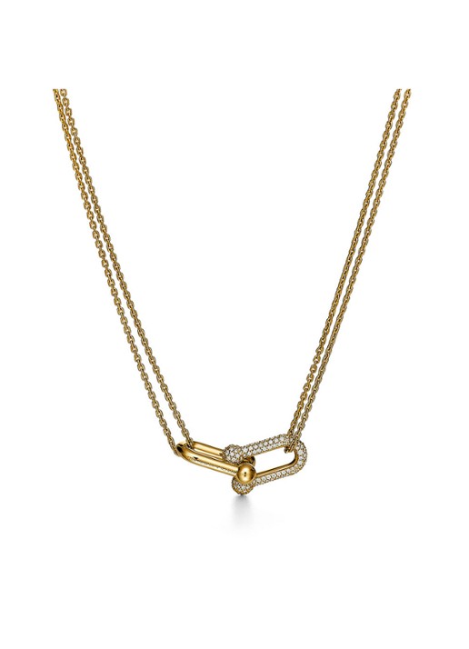 Tiffany & Co. Tiffany HardWear Large Double Link van 18 karaat geelgoud met pavé diamant 55091 - voorkant 5 undefined