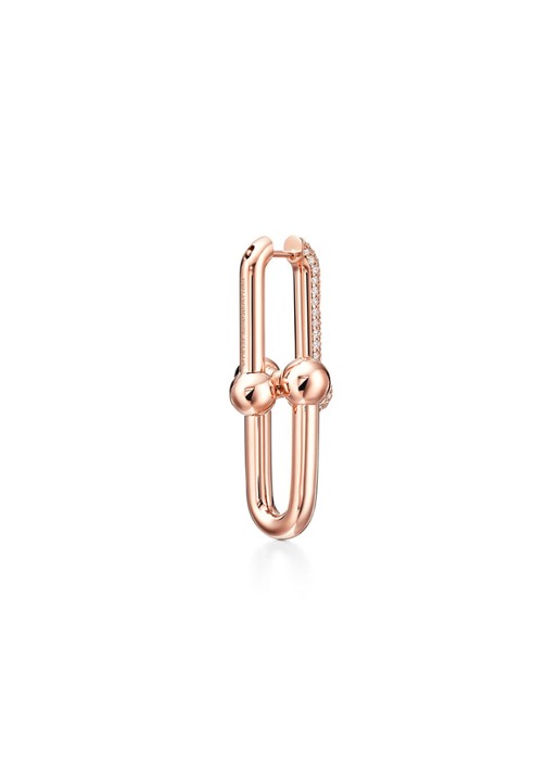 Tiffany & Co. Tiffany HardWear Large Link oorhangers van 18 karaat roségoud met pavé diamant 75385 - detail 4 undefined