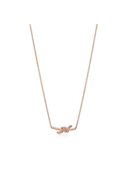 Tiffany & Co. Tiffany Knot ketting van 18 karaat roségoud met diamant 84881 - voorkant 7 undefined
