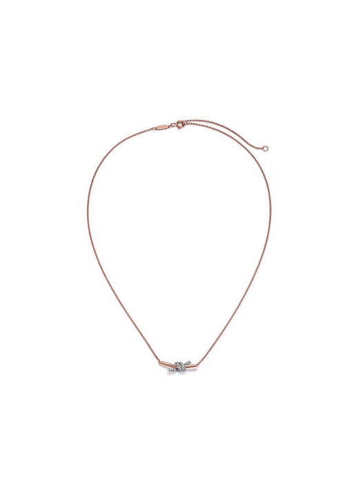 Tiffany & Co. Tiffany Knot ketting  van 18 karaat roségoud met diamant 85808 - voorkant 3 undefined