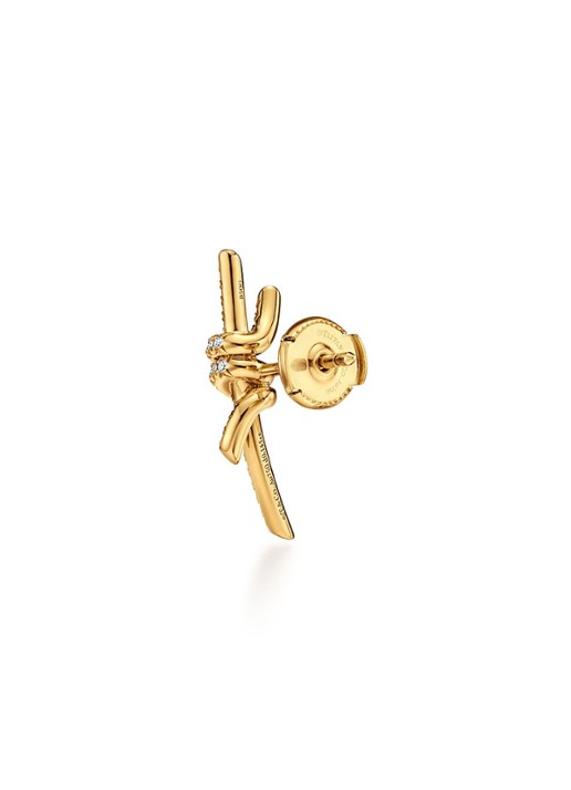 Tiffany & Co. Tiffany Knot oorstekersvan 18 karaat geelgoud met diamant 85818 - detail 3 undefined