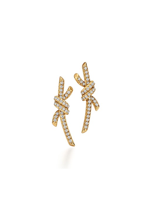 Tiffany & Co. Tiffany Knot oorstekersvan 18 karaat geelgoud met diamant 85818