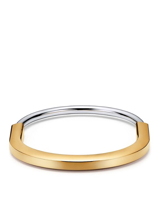 Tiffany & Co. Tiffany Lock bangle van 18 karaat wit- en geelgoud met diamanten 51694 - detail 5 undefined