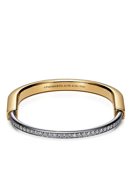 Tiffany & Co. Tiffany Lock bangle van 18 karaat wit- en geelgoud met diamanten 51694 - detail 7 undefined