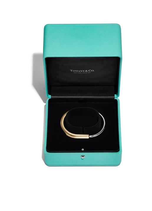 Tiffany & Co. Tiffany Lock bangle van 18 karaat wit- en geelgoud met diamanten 51694 - detail 8 undefined