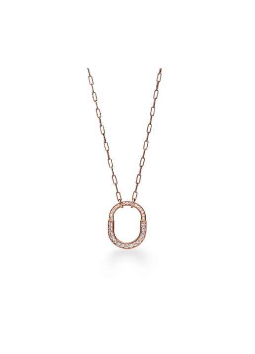 Tiffany & Co. Tiffany Lock ketting van 18 karaat roségoud met diamant 77314
