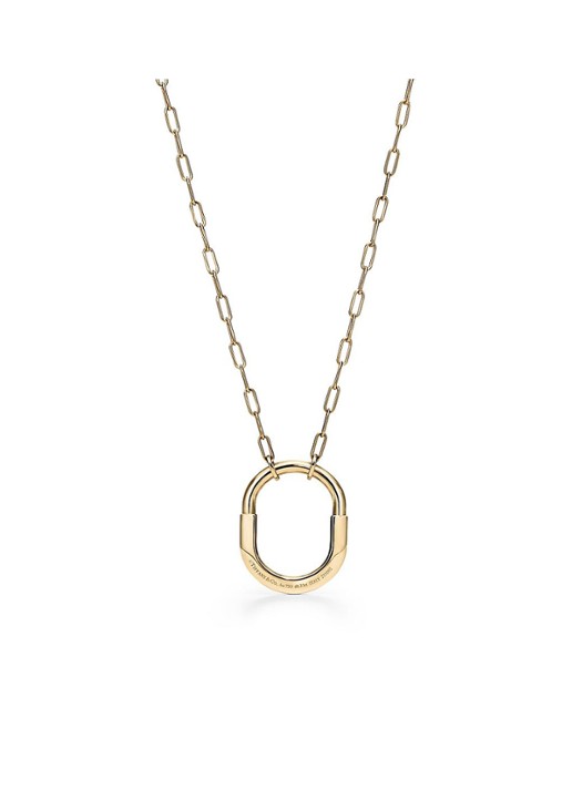 Tiffany & Co. Tiffany Lock medium hanger van 18 karaat geelgoud met diamanten 77289 - detail 4 undefined