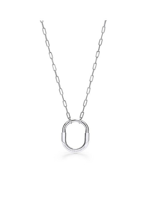 Tiffany & Co. Tiffany Lock medium hanger van 18 karaat witgoud met diamanten 77290 - detail 4 undefined