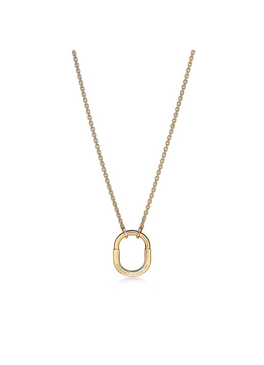 Tiffany & Co. Tiffany Lock Small ketting van 18 karaat geelgoud met diamant 82993 - voorkant 2 undefined