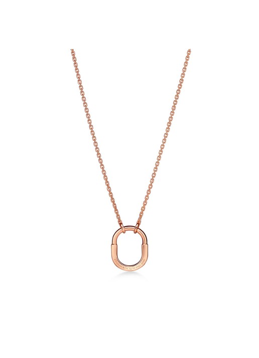Tiffany & Co. Tiffany Lock Small ketting van 18 karaat roségoud met diamant 82990 - voorkant 2 undefined