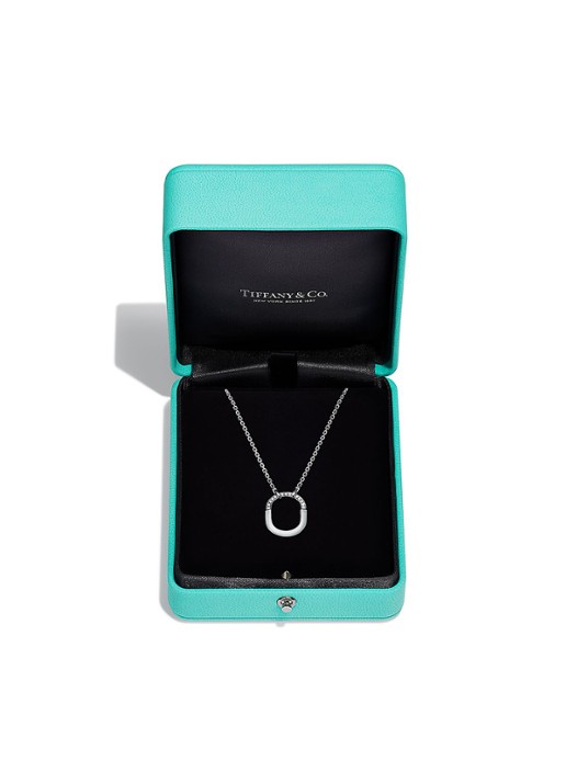 Tiffany & Co. Tiffany Lock Small ketting van 18 karaat witgoud met diamant 82994 - detail 5 undefined